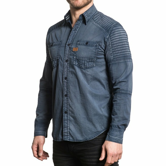 NEW AFFLICTION HELL BOUND LONG SLEEVE SHIRT - Picture 2 of 5